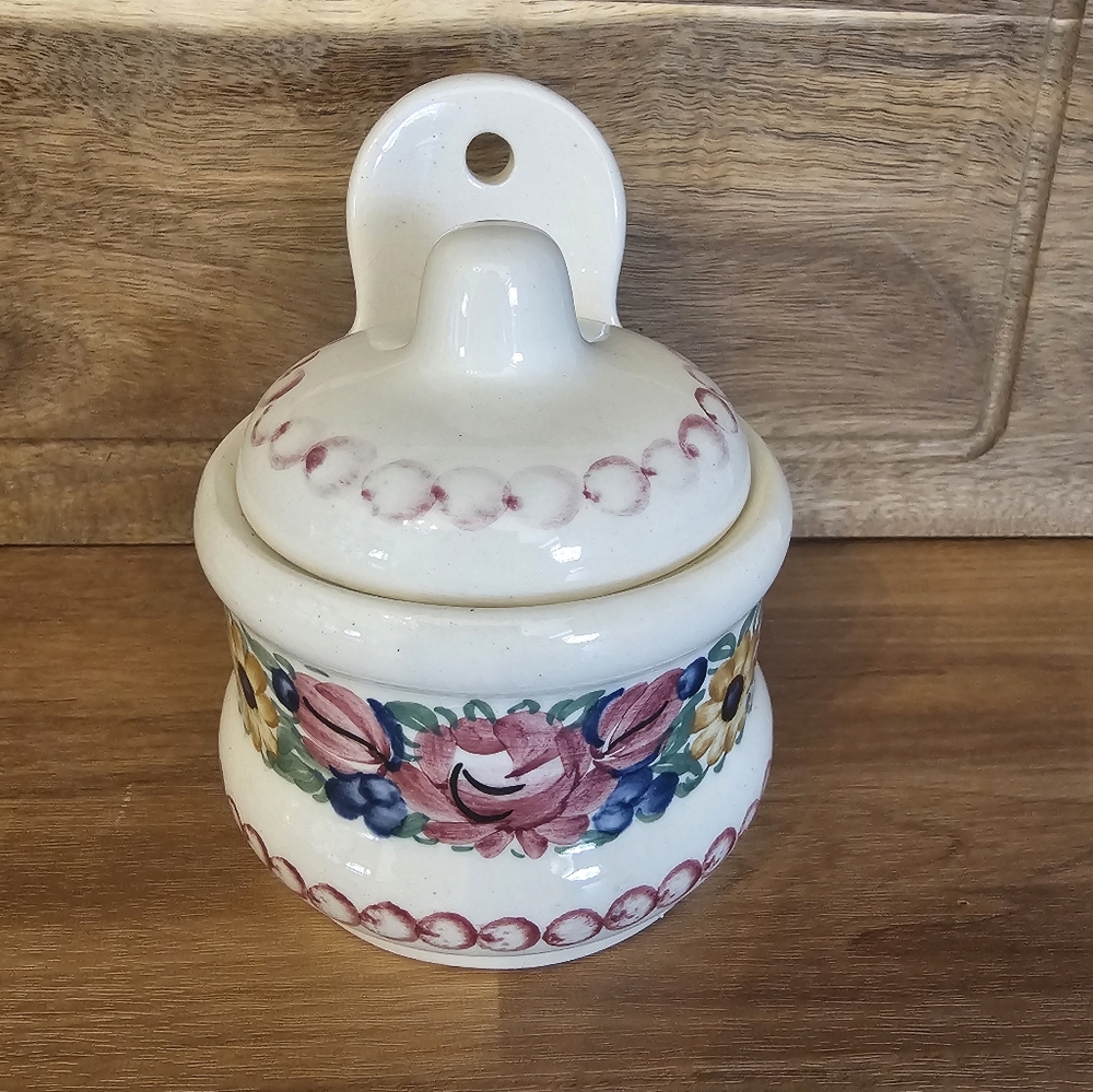 Ceramic wall mount salt holder